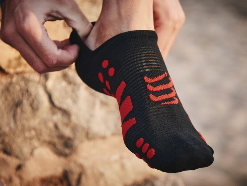 Compressport No Show Socks Black/Red - Image 2