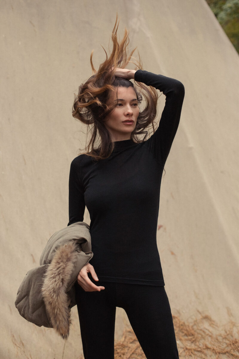 Thermowave Merino warm long sleeve shirt Women - Black - Image 3