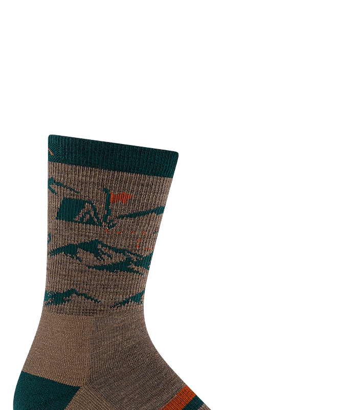 Darn Tough Hike Hike Hut Micro Crew Midweight with Cushion Bark