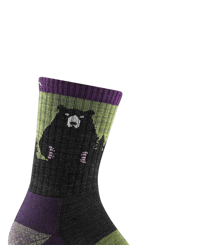 Darn Tough Bear Town Micro Crew Lightweight with Cushion Lime