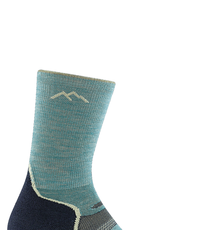 Darn Tough Light Hiker Micro Crew Lightweight with Cushion Aqua