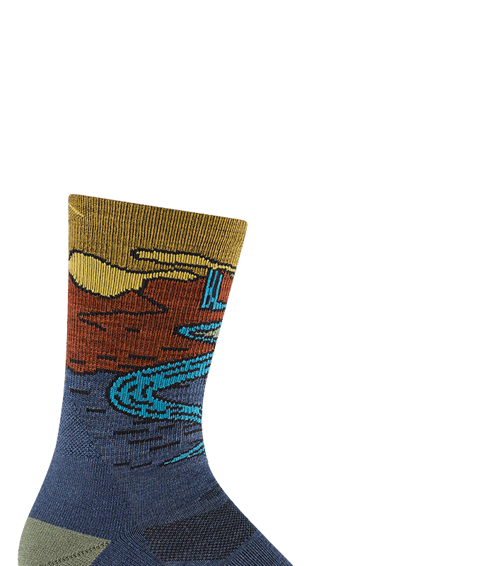 Darn Tough Chasing Waterfalls Micro Crew Lightweight with Cushion Denim