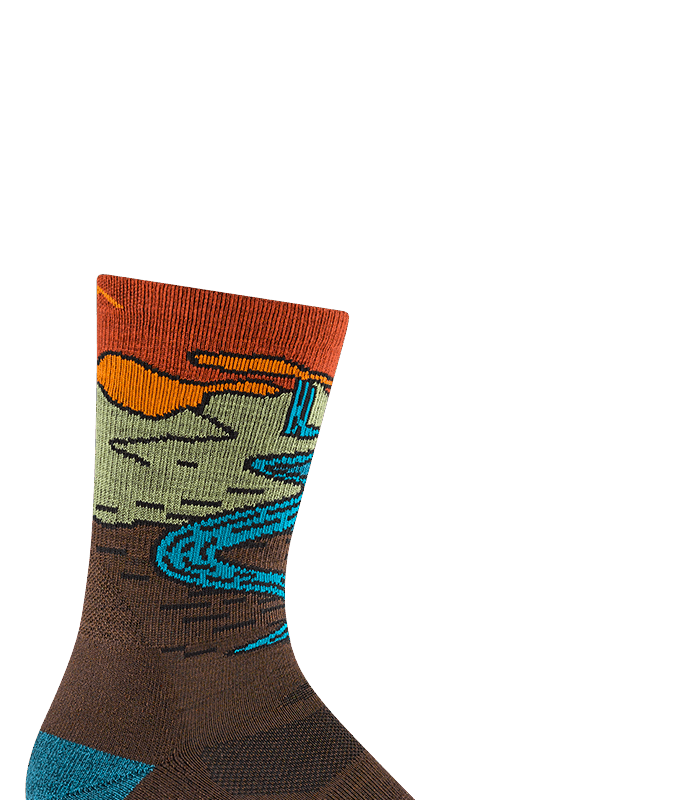 Darn Tough Chasing Waterfalls Micro Crew Lightweight with Cushion Earth