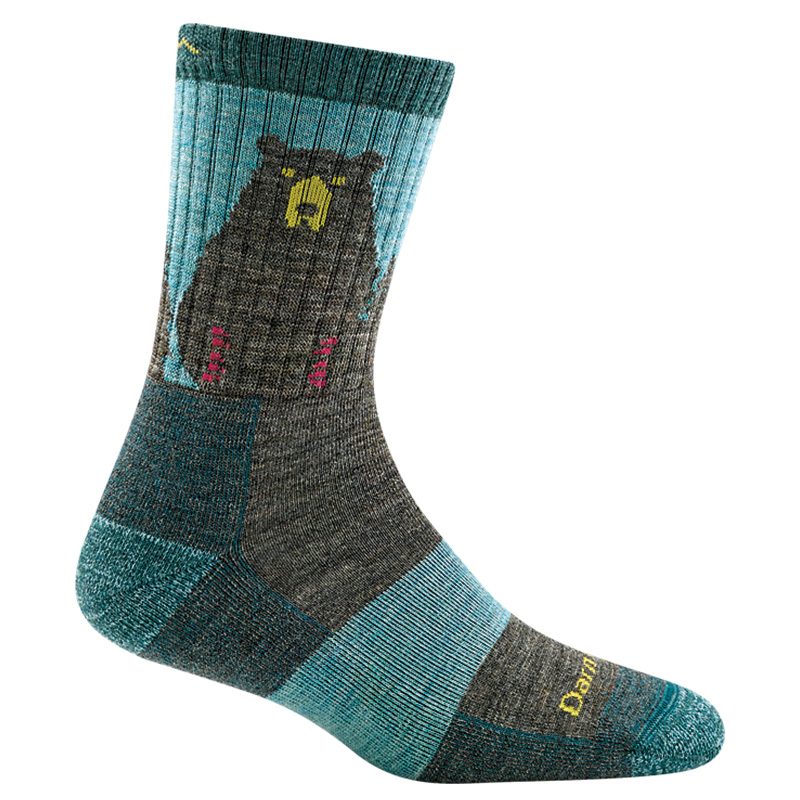 Darn Tough Bear Town Micro Crew Lightweight with Cushion Aqua